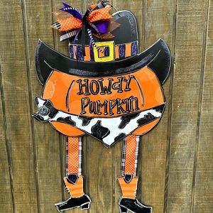 Howdy Pumpkin door hanger